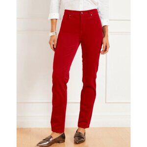 NWOT Talbots Women's Red Corduroy Straight Leg Pant True Red SZ-14